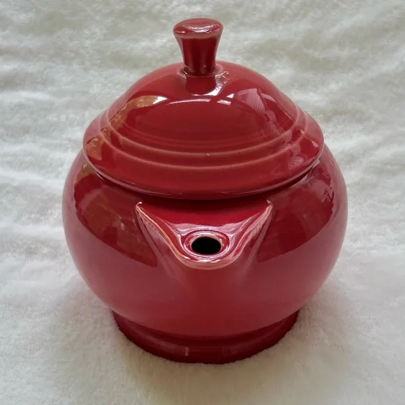Vintage Fiesta 2 Cup Teapot & Lid Rare Scarlet Red Made In USA HLC Intro 2004 - Picture 5 of 11